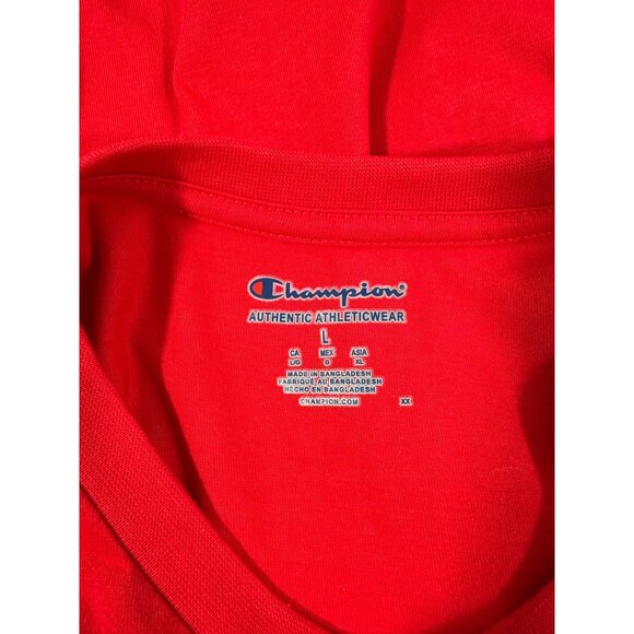 Ohio State Buckeyes Champion Red T-Shirt Large L Embroidered Logo Cotton Team - Picture 5 of 11